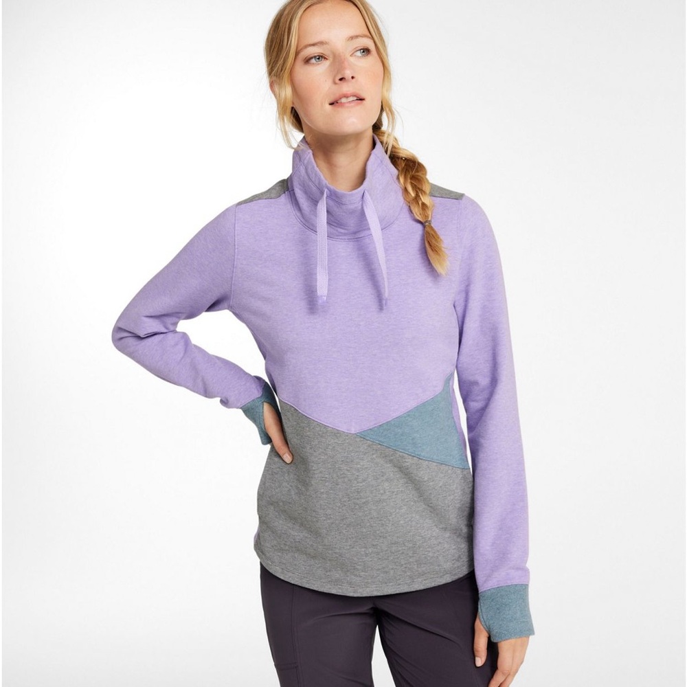 Women’s LL Bean Cozy Mixed Knit Pullover, Colorblock, XS